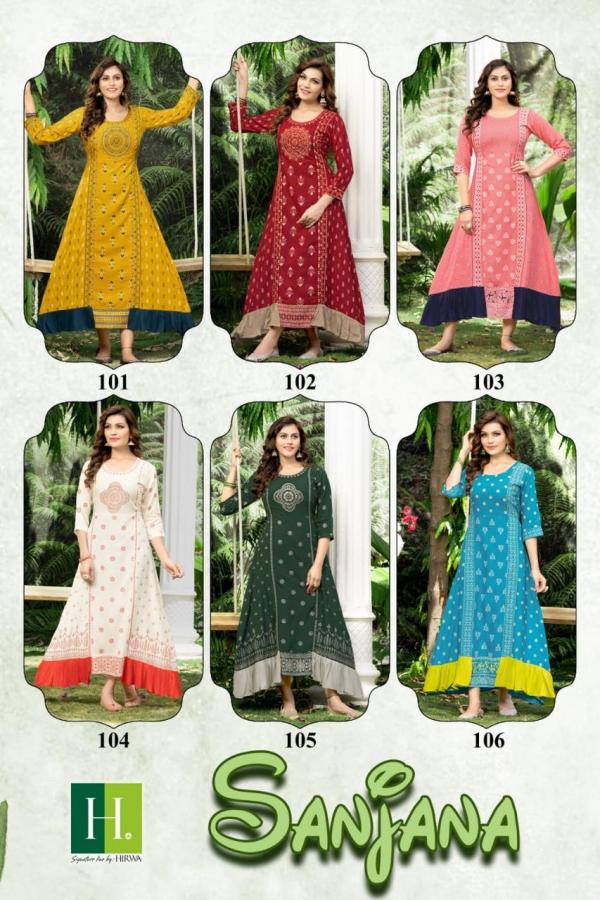 Hirwa Sajana Rayon Slub Exclusive Designer Kurti Collection
